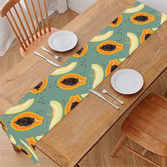 Papaya And Melon Pattern Print Table Runner