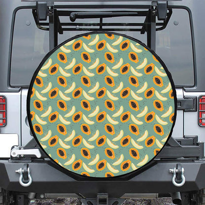 Papaya And Melon Pattern Print Tire Cover