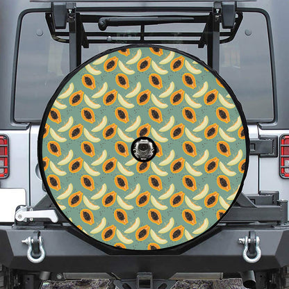 Papaya And Melon Pattern Print Tire Cover With Camera Hole