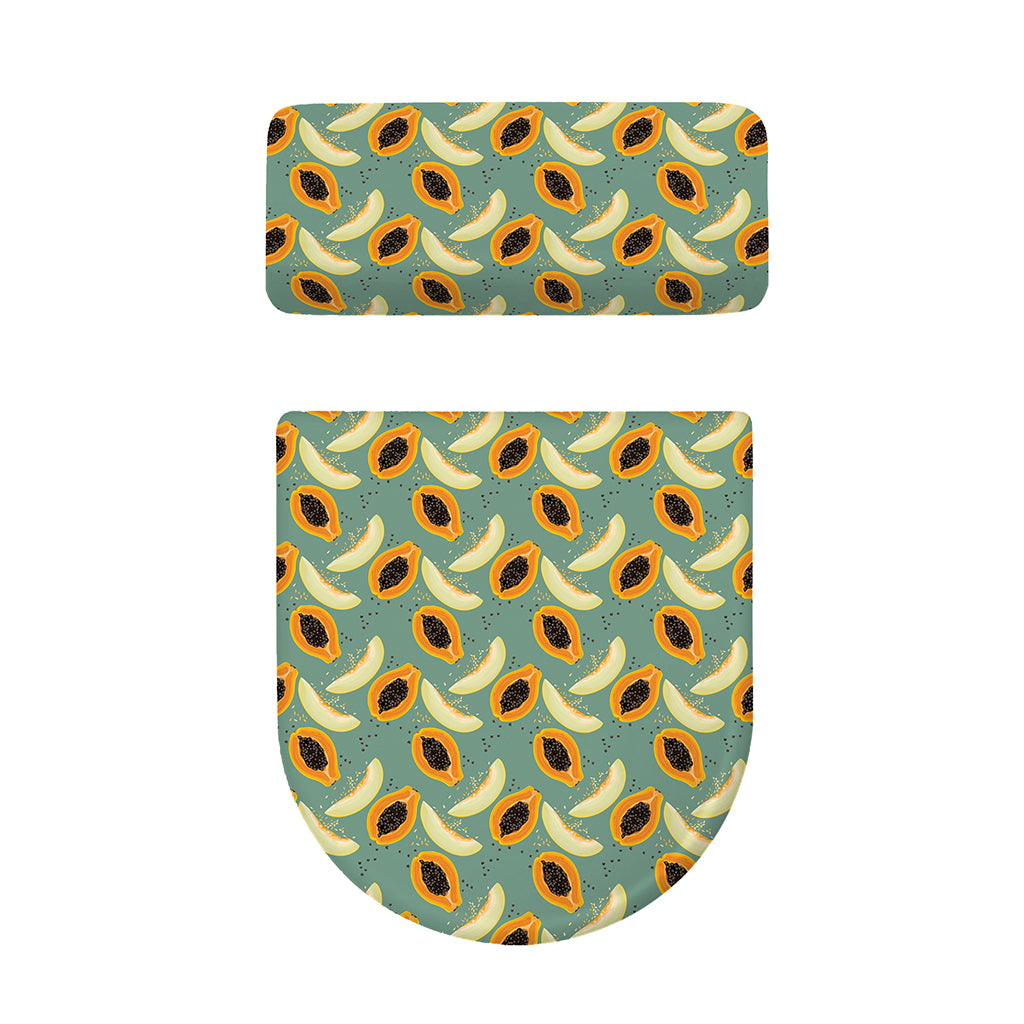 Papaya And Melon Pattern Print Toilet Lid And Tank Cover Set