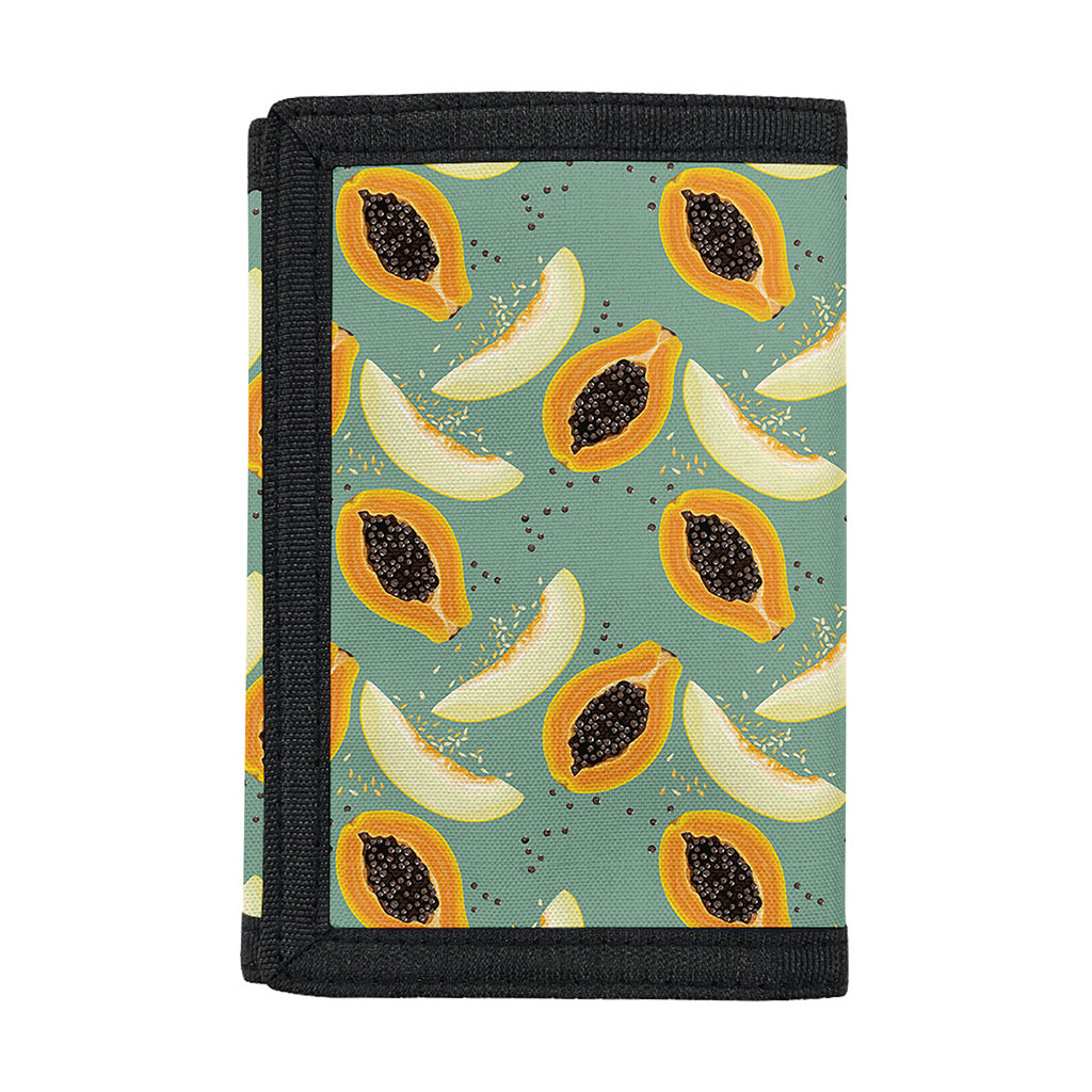 Papaya And Melon Pattern Print Trifold Wallet