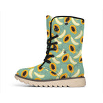 Papaya And Melon Pattern Print Winter Boots