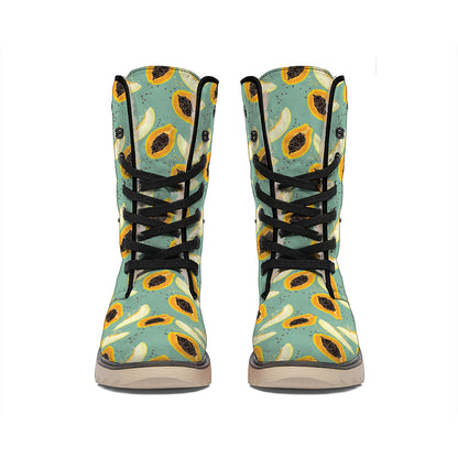 Papaya And Melon Pattern Print Winter Boots