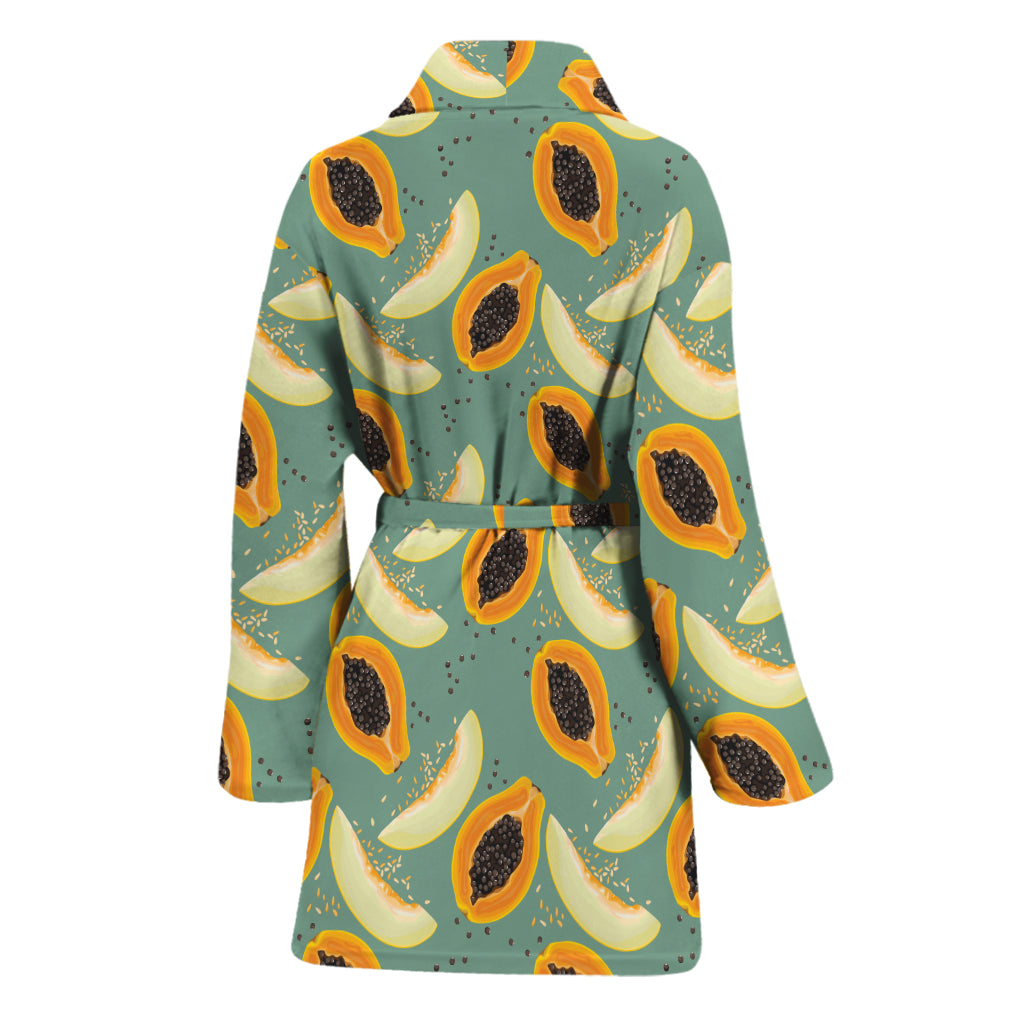 Papaya And Melon Pattern Print Women's Bathrobe