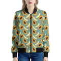 Papaya And Melon Pattern Print Women's Bomber Jacket