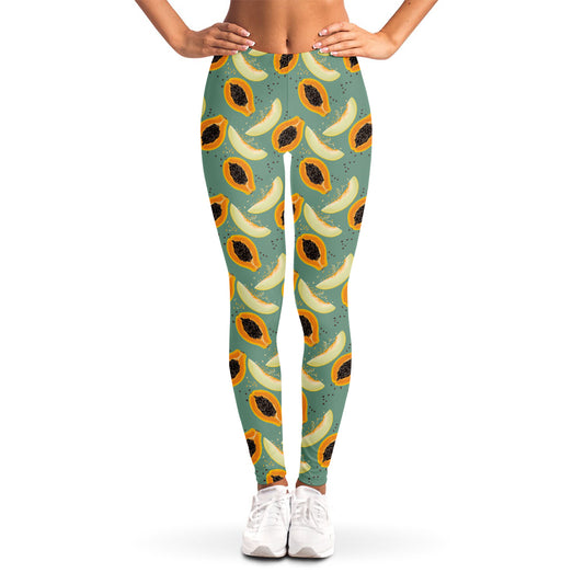 Papaya And Melon Pattern Print Women's Leggings