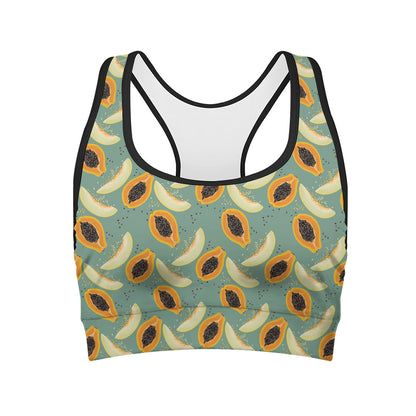 Papaya And Melon Pattern Print Women's Sports Bra