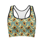 Papaya And Melon Pattern Print Women's Sports Bra