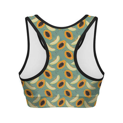 Papaya And Melon Pattern Print Women's Sports Bra