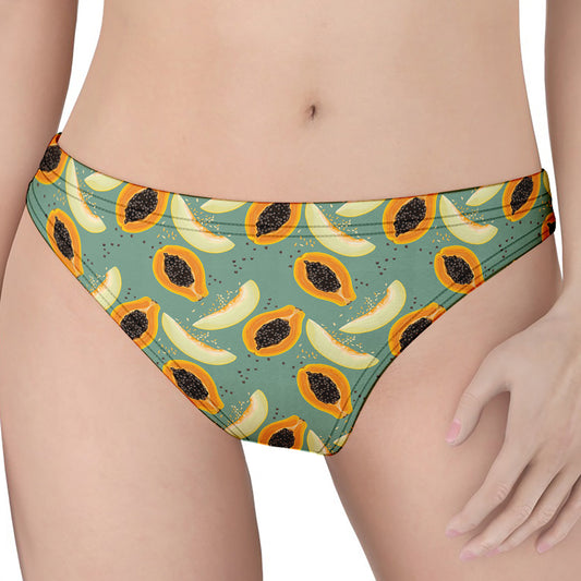 Papaya And Melon Pattern Print Women's Thong