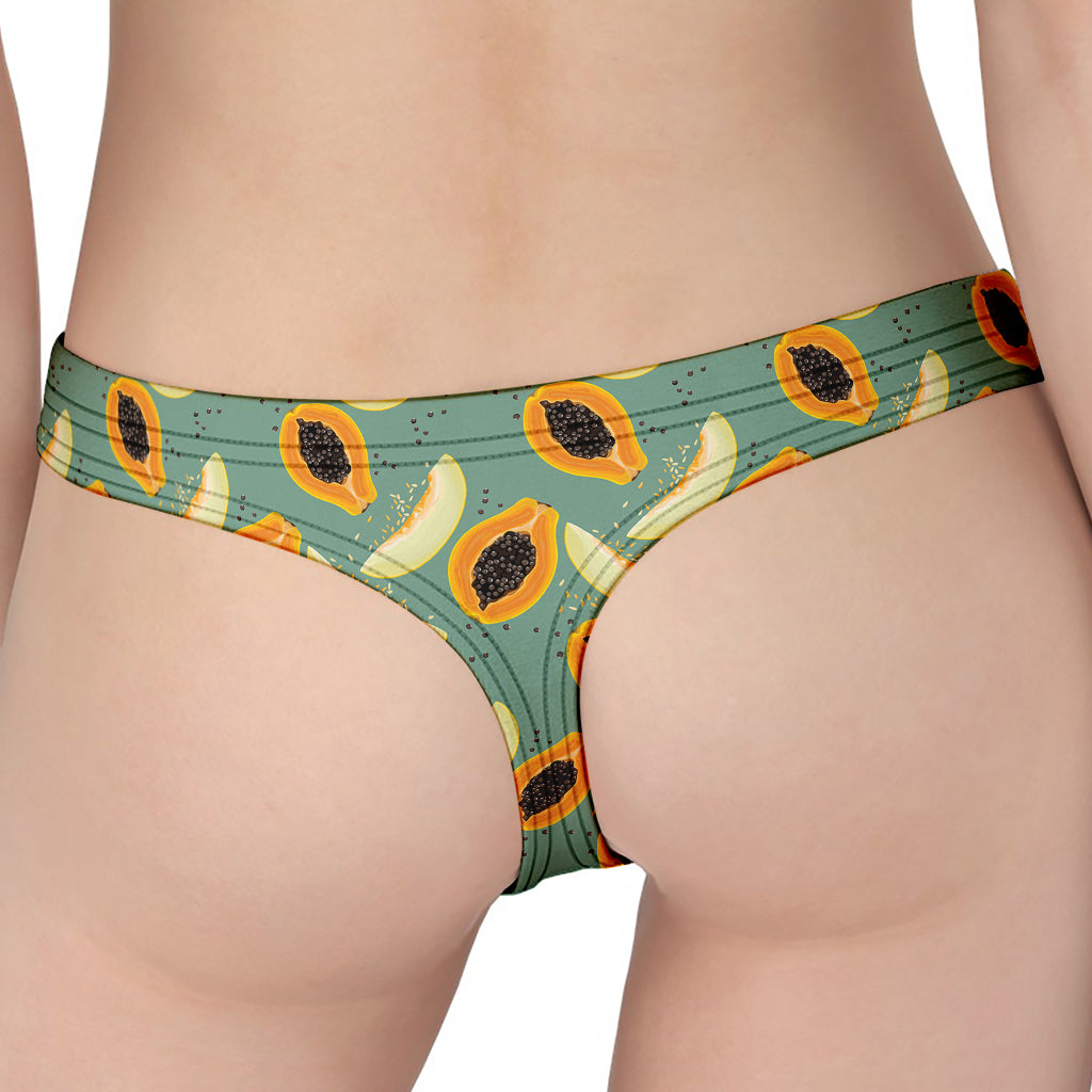 Papaya And Melon Pattern Print Women's Thong