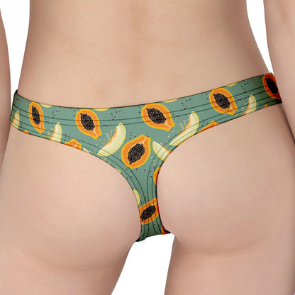 Papaya And Melon Pattern Print Women's Thong