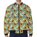 Papaya And Melon Pattern Print Zip Sleeve Bomber Jacket