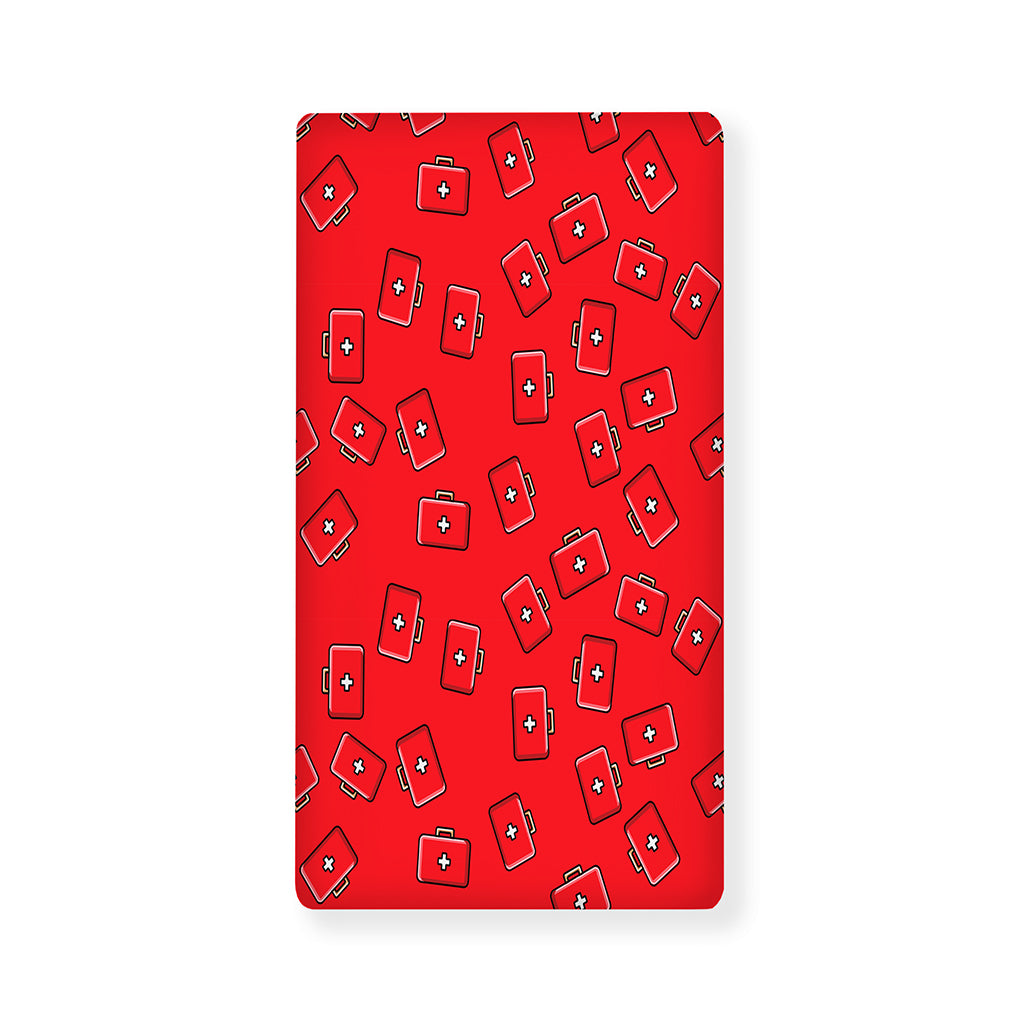 Paramedic First Aid Kit Pattern Print Baby Crib Sheet