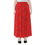 Paramedic First Aid Kit Pattern Print Chiffon Maxi Skirt