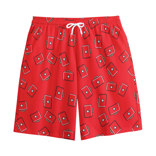 Paramedic First Aid Kit Pattern Print Cotton Shorts