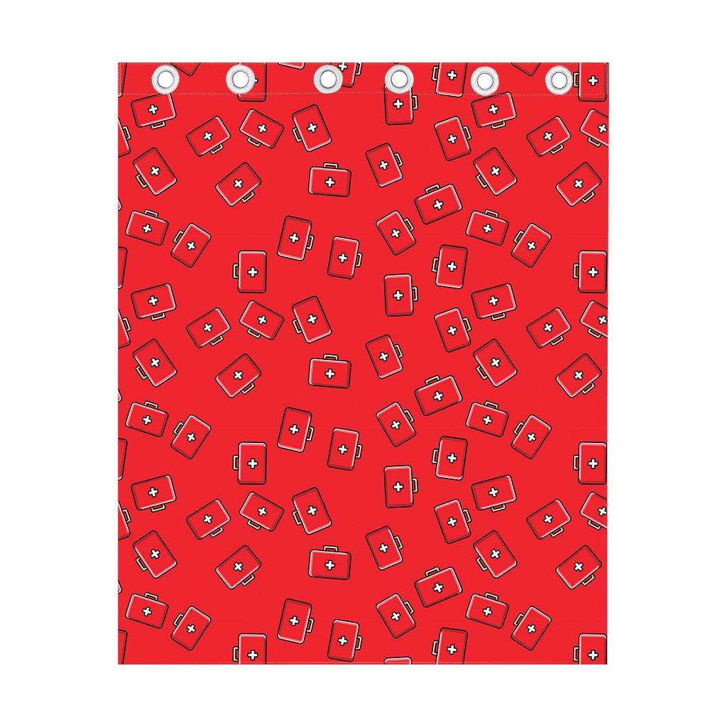 Paramedic First Aid Kit Pattern Print Curtain