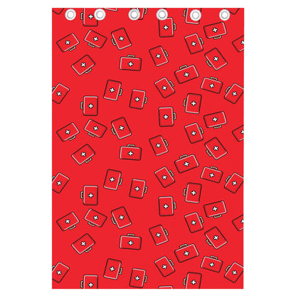 Paramedic First Aid Kit Pattern Print Curtain