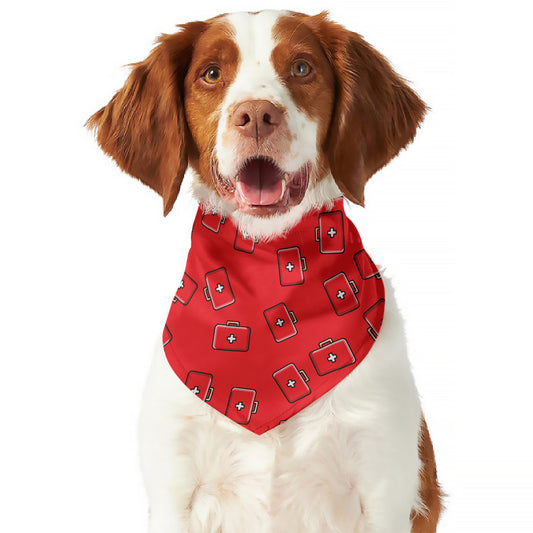 Paramedic First Aid Kit Pattern Print Dog Bandana