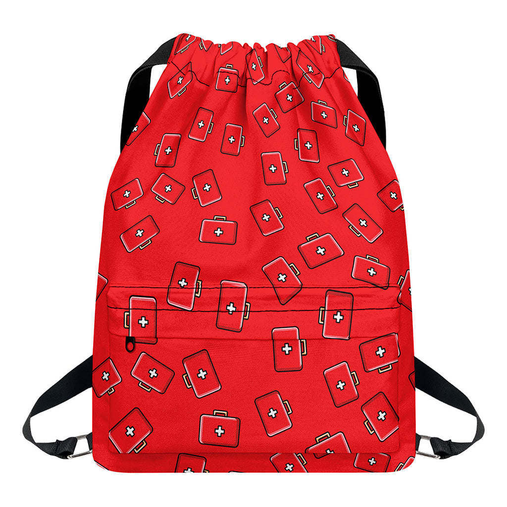 Paramedic First Aid Kit Pattern Print Drawstring Backpack