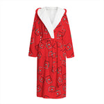 Paramedic First Aid Kit Pattern Print Hooded Bathrobe