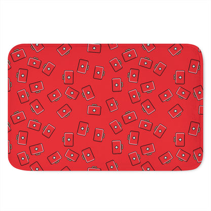 Paramedic First Aid Kit Pattern Print Indoor Door Mat