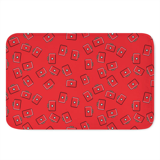 Paramedic First Aid Kit Pattern Print Indoor Door Mat