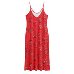 Paramedic First Aid Kit Pattern Print Jersey Midi Cami Dress