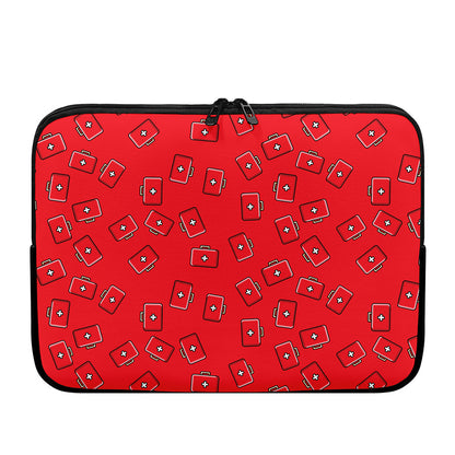 Paramedic First Aid Kit Pattern Print Laptop Sleeve