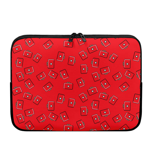 Paramedic First Aid Kit Pattern Print Laptop Sleeve