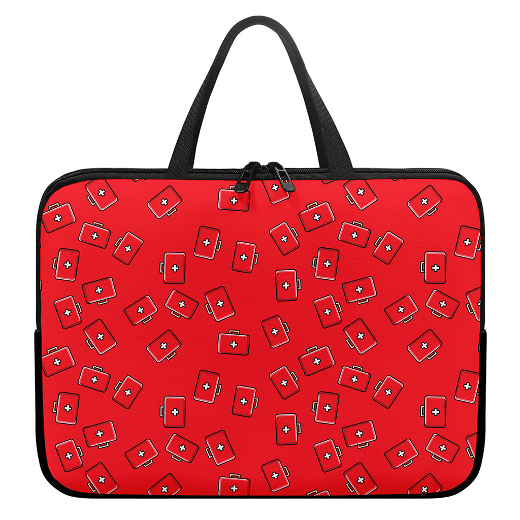 Paramedic First Aid Kit Pattern Print Laptop Sleeve With Handle