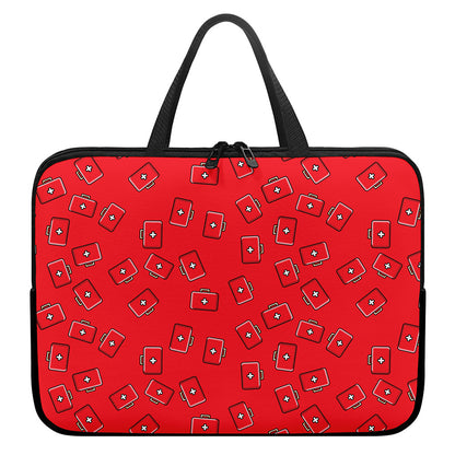 Paramedic First Aid Kit Pattern Print Laptop Sleeve With Handle