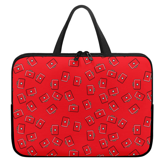 Paramedic First Aid Kit Pattern Print Laptop Sleeve With Handle
