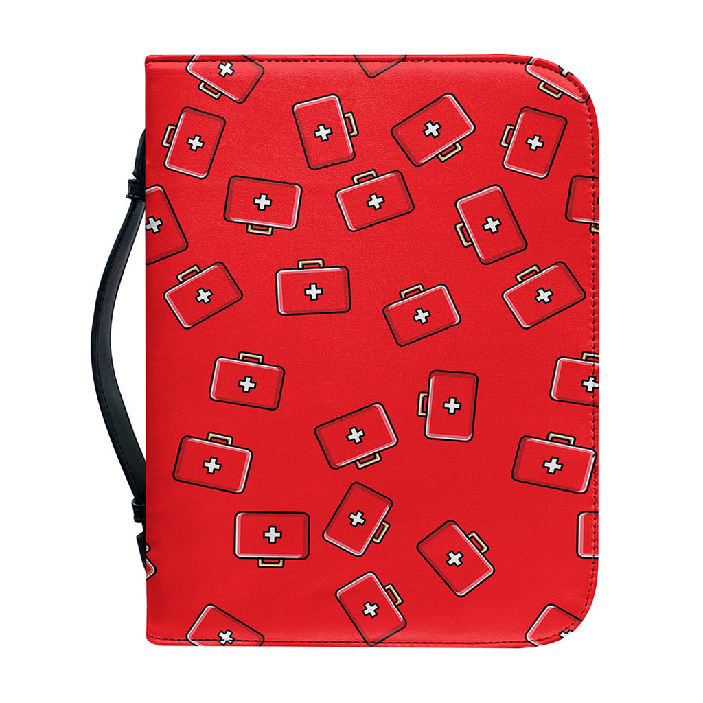 Paramedic First Aid Kit Pattern Print Leather Bible Cover