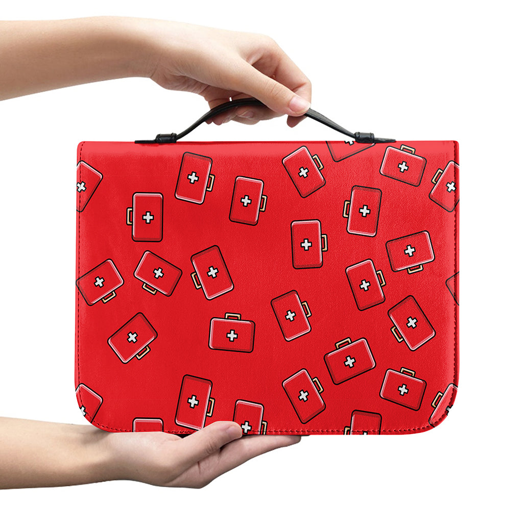 Paramedic First Aid Kit Pattern Print Leather Bible Cover