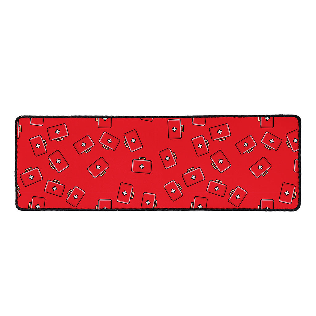 Paramedic First Aid Kit Pattern Print Long Kitchen Mat
