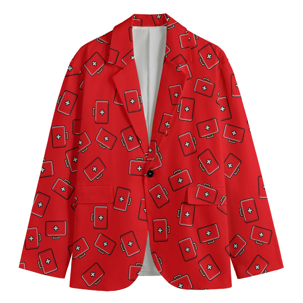 Paramedic First Aid Kit Pattern Print Men's Blazer