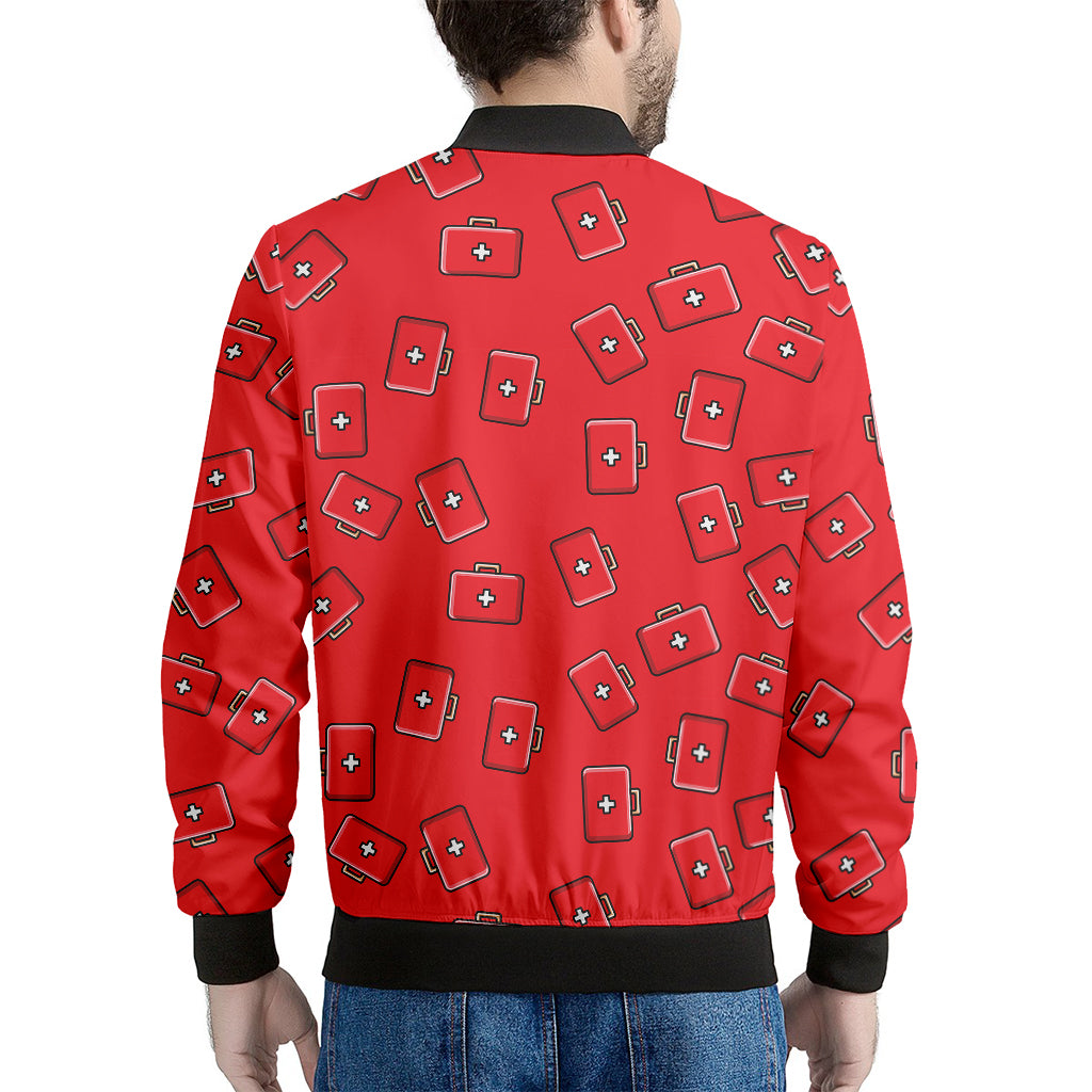 Paramedic First Aid Kit Pattern Print Men's Bomber Jacket