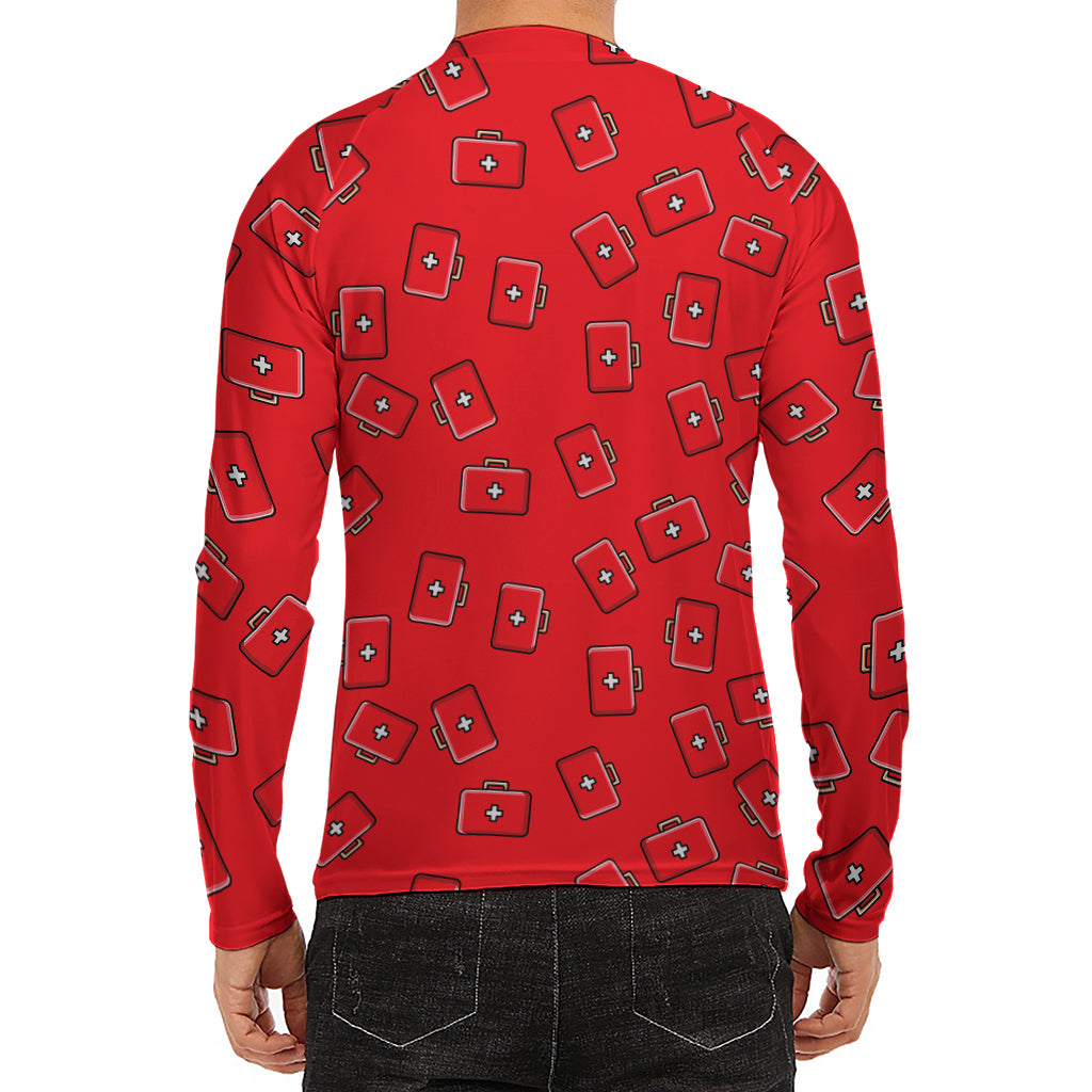 Paramedic First Aid Kit Pattern Print Men's Long Sleeve Rash Guard