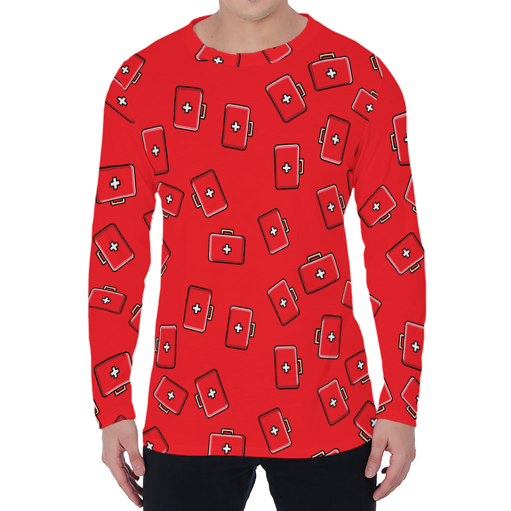 Paramedic First Aid Kit Pattern Print Men's Long Sleeve T-Shirt