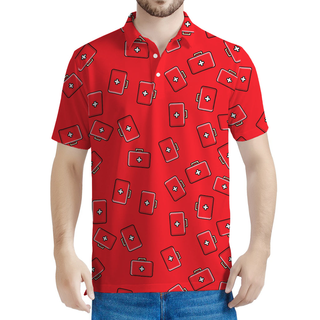 Paramedic First Aid Kit Pattern Print Men's Polo Shirt