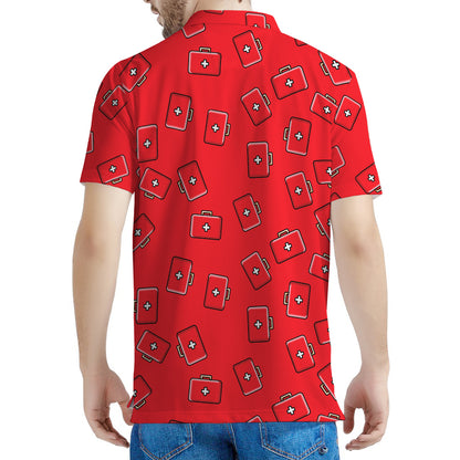 Paramedic First Aid Kit Pattern Print Men's Polo Shirt