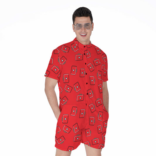 Paramedic First Aid Kit Pattern Print Men's Rompers
