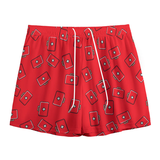 Paramedic First Aid Kit Pattern Print Mesh Shorts