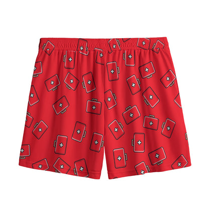 Paramedic First Aid Kit Pattern Print Mesh Shorts