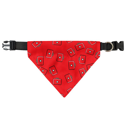 Paramedic First Aid Kit Pattern Print Over The Collar Dog Bandana