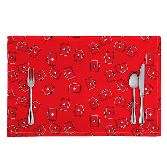 Paramedic First Aid Kit Pattern Print Placemat