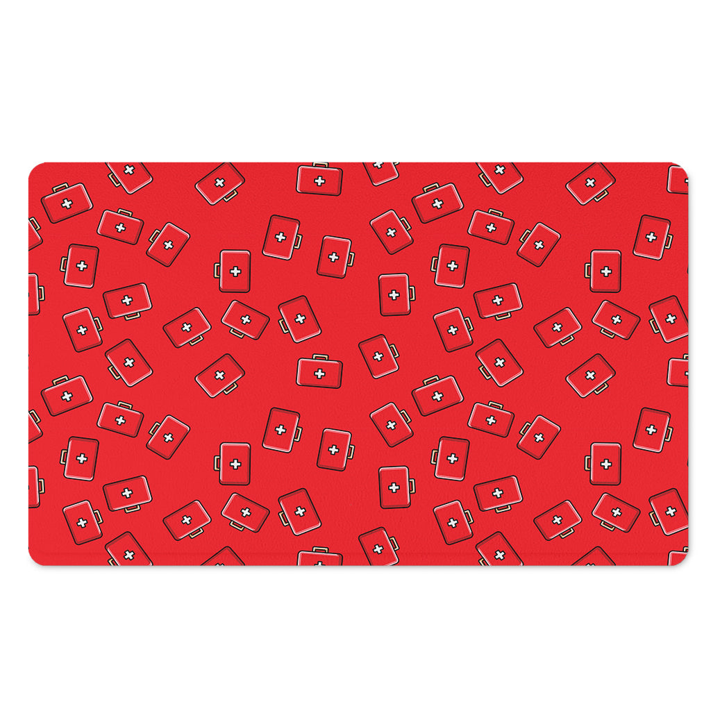 Paramedic First Aid Kit Pattern Print Polyester Doormat