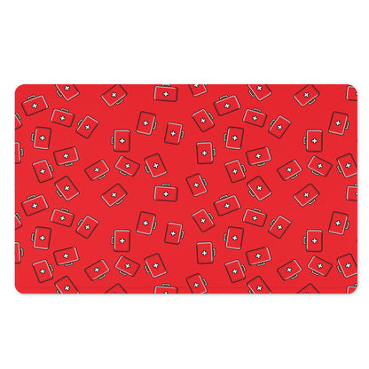 Paramedic First Aid Kit Pattern Print Polyester Doormat