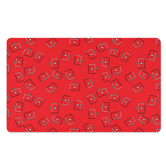 Paramedic First Aid Kit Pattern Print Polyester Doormat